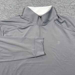 Coolibar David Leadbetter Collection Pullover Mens XXL Gray 1/4 Zip Golf UPF 50+